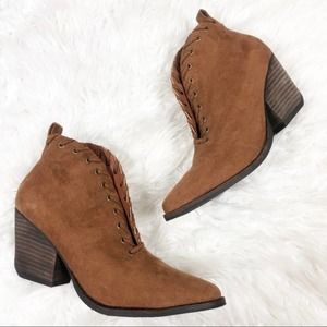 Coconut by Marissa Brown Faux Suede Alabama Booties